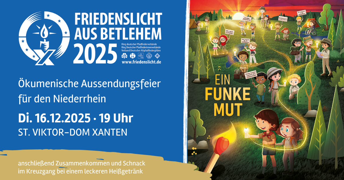 Anlündigung Friedenslichtaussendung Xanten 2025